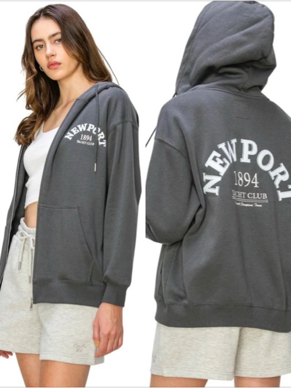 Lazy Sunday Newport Yacht Club Zip Up Hoodie